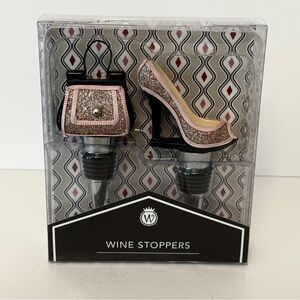 Wine Stopper Glitter High Heel & Purse Birthday Christmas Holiday Gift Box Set
